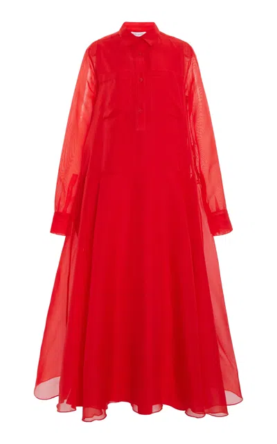 Altuzarra Sissy Silk Organza Midi Shirt Dress In Imperial