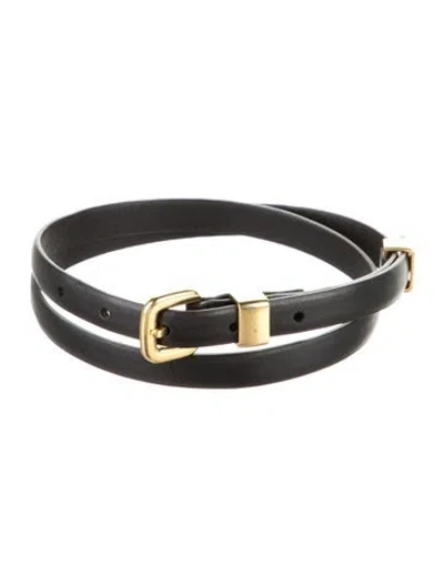 Pre-owned Altuzarra Skinny Leather Belt In Black