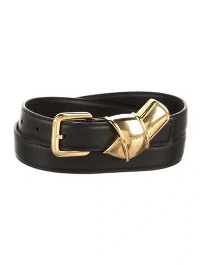 Pre-owned Altuzarra Skinny Leather Belt In Black