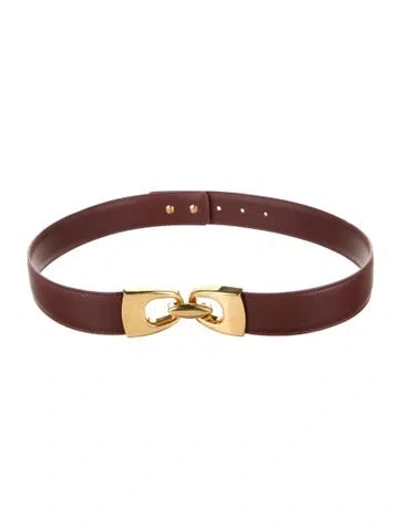 Pre-owned Altuzarra Skinny Leather Belt In Burgundy