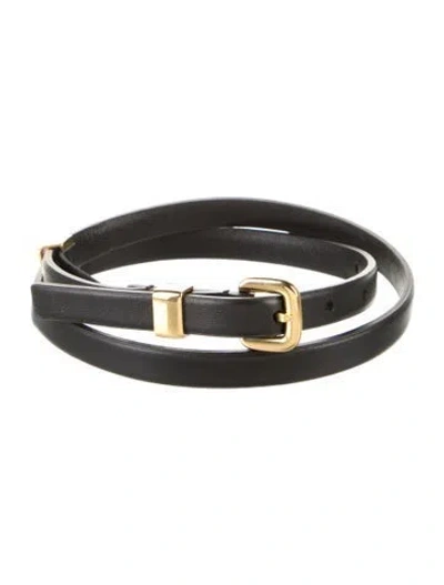 Pre-owned Altuzarra Skinny Leather Belt W/ Tags In Black
