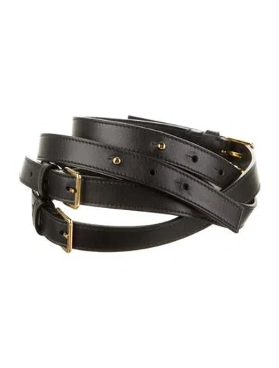 Pre-owned Altuzarra Skinny Leather Waist Belt In Black