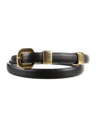 Pre-owned Altuzarra Skinny Leather Waist Belt In Black