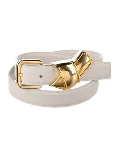 Pre-owned Altuzarra Skinny Leather Waist Belt In Neutral