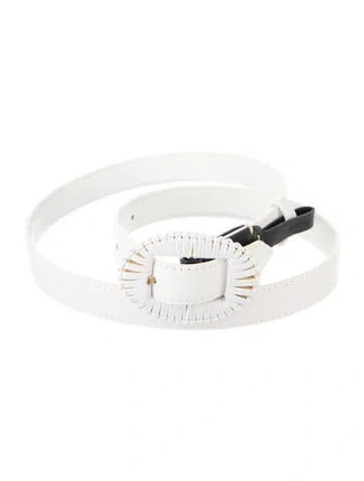 Pre-owned Altuzarra Skinny Leather Waist Belt In White