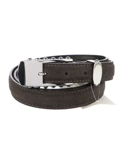 Pre-owned Altuzarra Skinny Suede Waist Belt W/ Tags In Brown