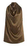 Altuzarra Sleary Draped Silk Top In Olive