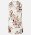 Altuzarra Sleary Horse-print Cowl-neck Top In White