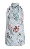 Altuzarra Sleary Floral-printed Silk Top In Blue