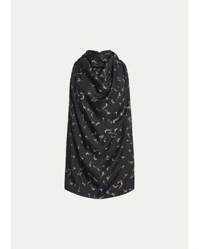 Altuzarra Sleary Sleeveless Silk Twill Cowl-neck Top In Black