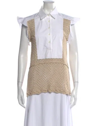 Pre-owned Altuzarra Sleeveless Blouse In White
