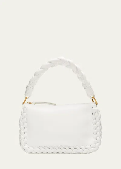 Altuzarra Small Braided Leather Top-handle Bag In Optic White
