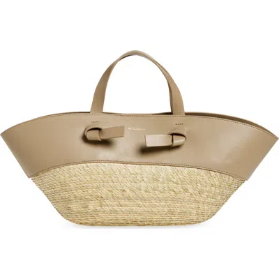 ALTUZARRA ALTUZARRA SMALL KNOT STRAW & LEATHER TOTE