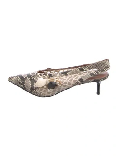 Pre-owned Altuzarra Snakeskin Animal Print Slingback Pumps In Multi
