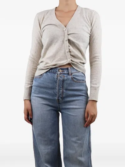Pre-owned Altuzarra Speckled Ruched Cardigan In Neutral