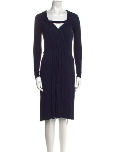 Pre-owned Altuzarra Square Neckline Knee-length Dress In Blue