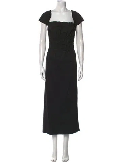 Pre-owned Altuzarra Square Neckline Long Dress In Black