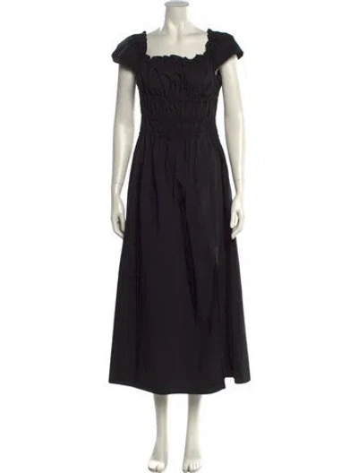 Pre-owned Altuzarra Square Neckline Long Dress In Black