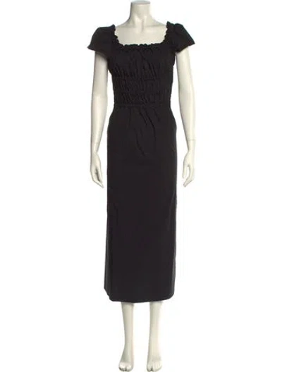 Pre-owned Altuzarra Square Neckline Long Dress In Black