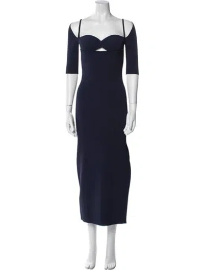 Pre-owned Altuzarra Square Neckline Long Dress In Blue