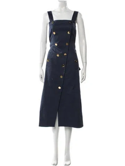 Pre-owned Altuzarra Square Neckline Long Dress In Blue