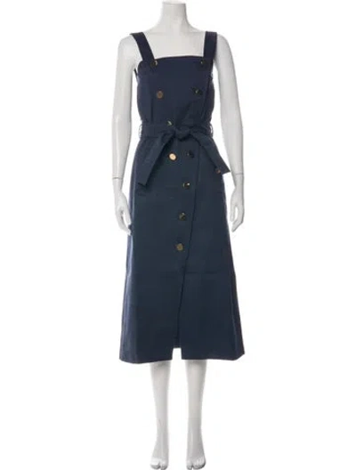 Pre-owned Altuzarra Square Neckline Long Dress In Blue