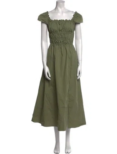 Pre-owned Altuzarra Square Neckline Long Dress In Green
