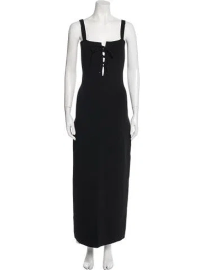 Pre-owned Altuzarra Square Neckline Long Dress W/ Tags In Black