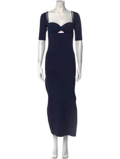 Pre-owned Altuzarra Square Neckline Long Dress W/ Tags In Blue
