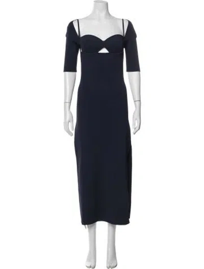 Pre-owned Altuzarra Square Neckline Long Dress W/ Tags In Blue