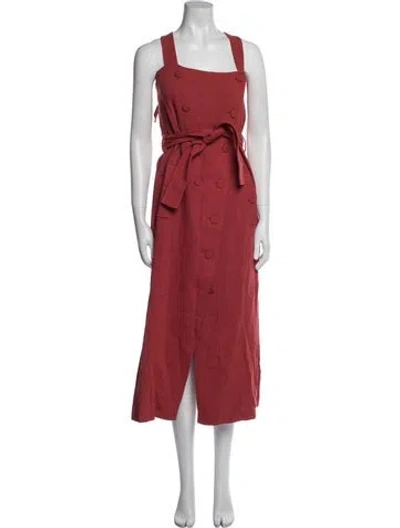Pre-owned Altuzarra Square Neckline Long Dress W/ Tags In Red