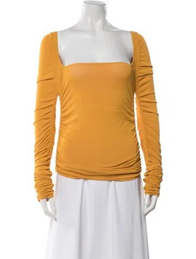 Pre-owned Altuzarra Square Neckline Long Sleeve Blouse In Yellow