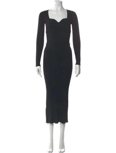 Pre-owned Altuzarra Square Neckline Midi Length Dress In Gray