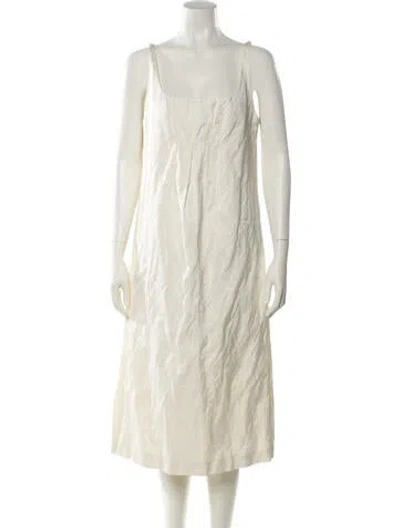 Pre-owned Altuzarra Square Neckline Midi Length Dress In Neutral