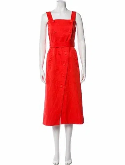 Pre-owned Altuzarra Square Neckline Midi Length Dress In Orange