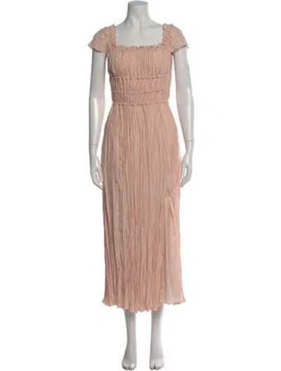 Pre-owned Altuzarra Square Neckline Midi Length Dress In Pink