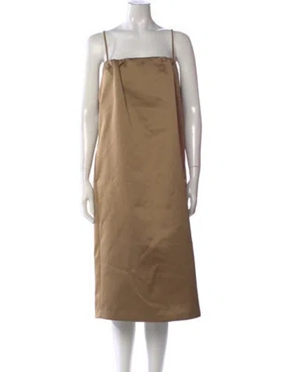 Pre-owned Altuzarra Square Neckline Midi Length Dress W/ Tags In Neutral