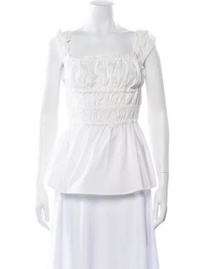 Pre-owned Altuzarra Square Neckline Sleeveless Blouse W/ Tags In White