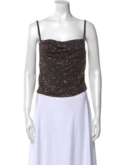 Pre-owned Altuzarra Square Neckline Sleeveless Crop Top In Black