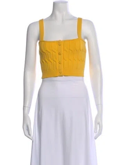 Pre-owned Altuzarra Square Neckline Sleeveless Crop Top In Neutral