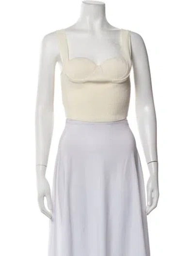 Pre-owned Altuzarra Square Neckline Sleeveless Crop Top In Neutrals