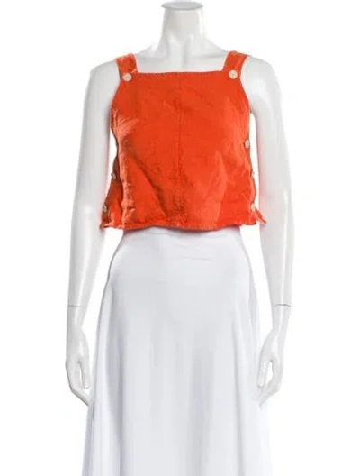 Pre-owned Altuzarra Square Neckline Sleeveless Crop Top In Orange