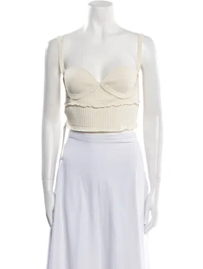 Pre-owned Altuzarra Square Neckline Sleeveless Crop Top In White