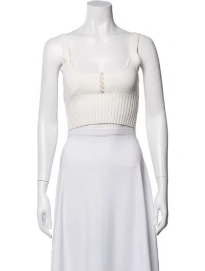 Pre-owned Altuzarra Square Neckline Sleeveless Crop Top In White