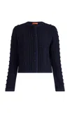 Altuzarra Stef Cable-knit Merino Wool Jacket In Navy