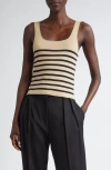 Altuzarra Stevie Striped Silk-cotton Knit Tank Top In Neutral