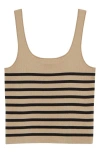 Altuzarra Stevie Stripe Silk & Cotton Sweater Tank In Hazelwood/black