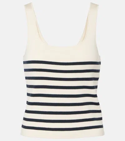 ALTUZARRA STEVIE STRIPED SILK AND COTTON TANK TOP