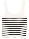 Altuzarra Stevie Striped Silk-cotton Knit Tank Top In Neutrals