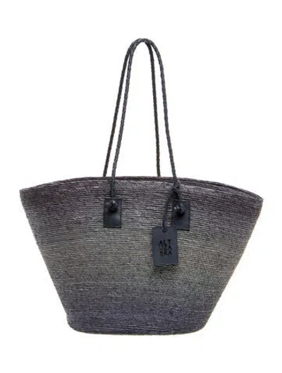Pre-owned Altuzarra Straw Bucket Bag In Gray